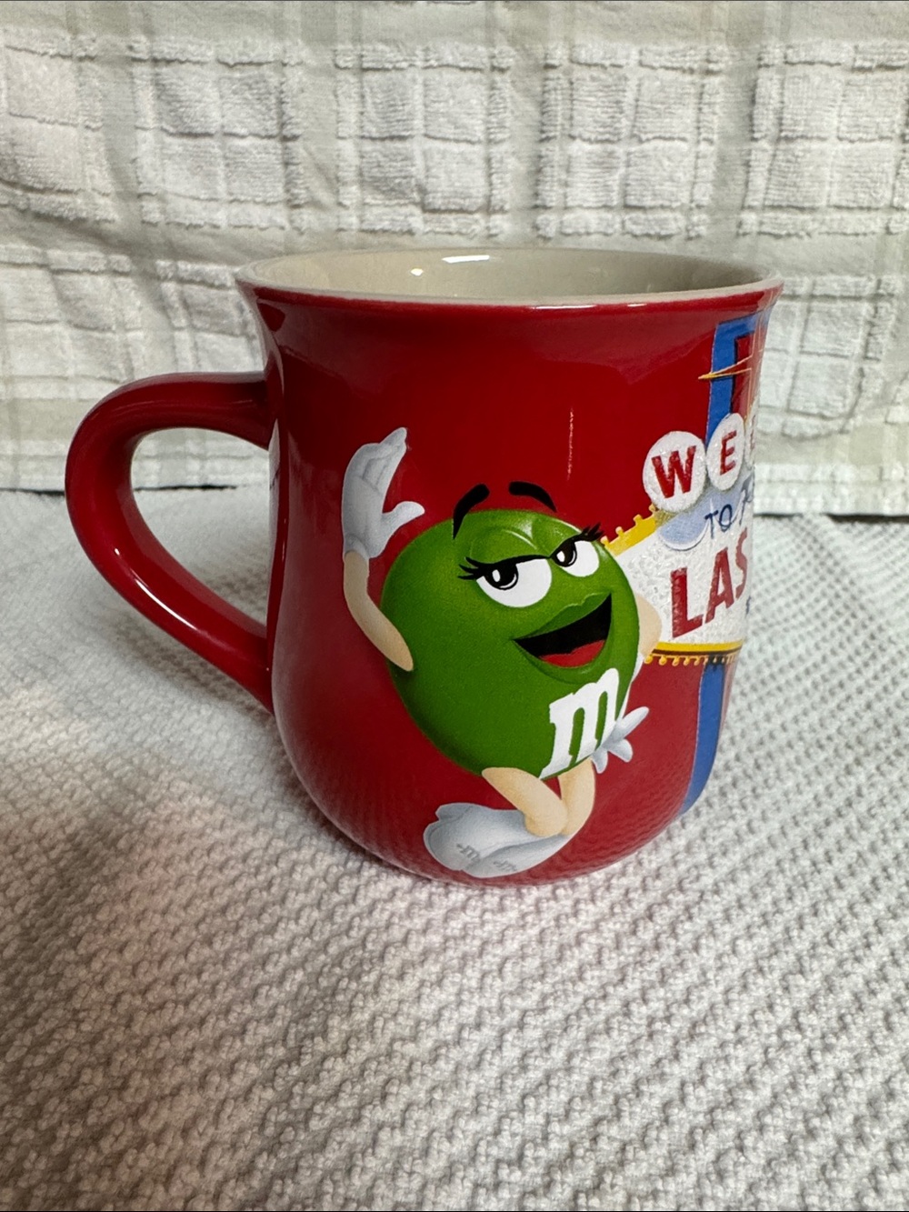 M&M'S Red Ceramic Mug with Green M&M Character Las Vegas